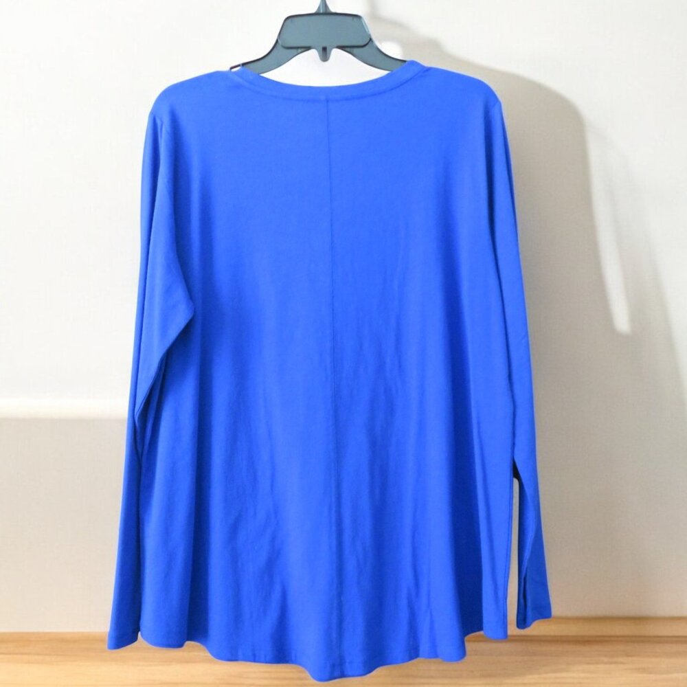 Eileen Fisher Light Weight Top, Size Large, Royal Blue, Long Sleeves - Preowned - Picture 4 of 9
